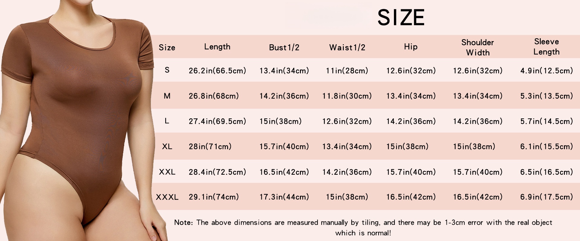 Womens Seamless Short Sleeve Bodysuit - Round Neck Thong Body Shaper